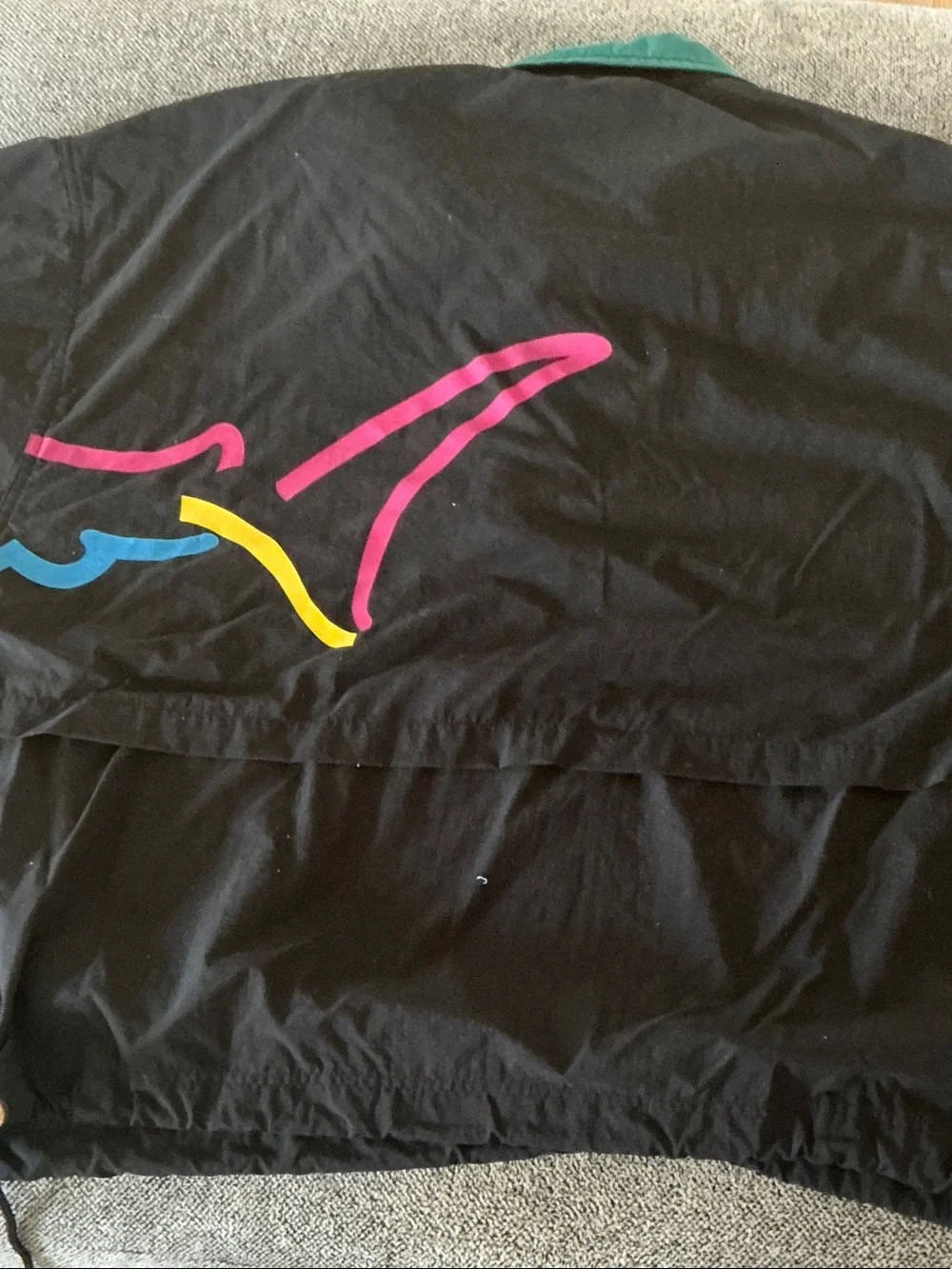 Greg Norman Black Jacket with Multicolor Shark Logo